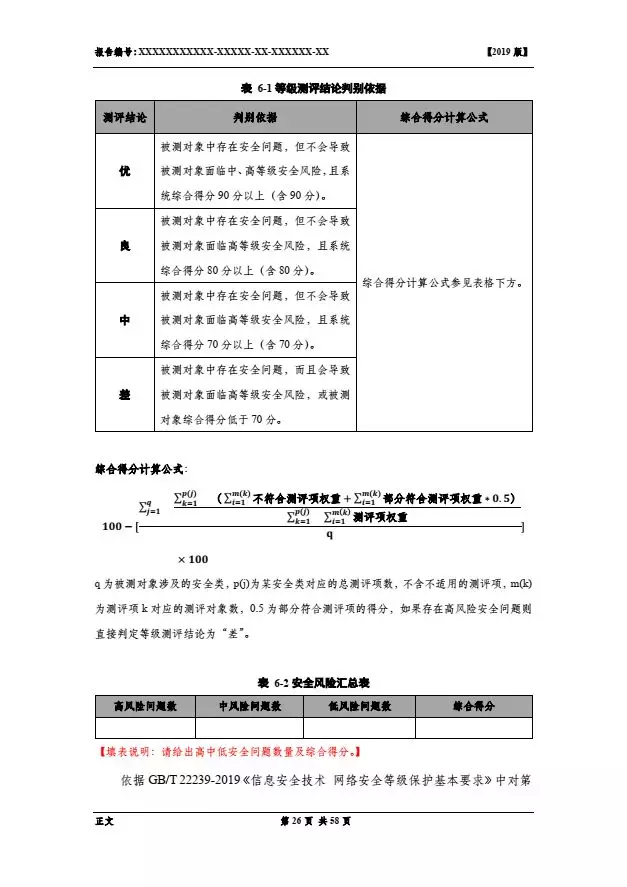 等保2.0測評(píng)報(bào)告新模板《網(wǎng)絡(luò)安全等級(jí)保護(hù)測評(píng)報(bào)告模板》（附報(bào)告模板）